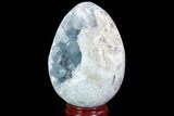 Crystal Filled Celestine (Celestite) Egg Geode - Madagascar #98812-2